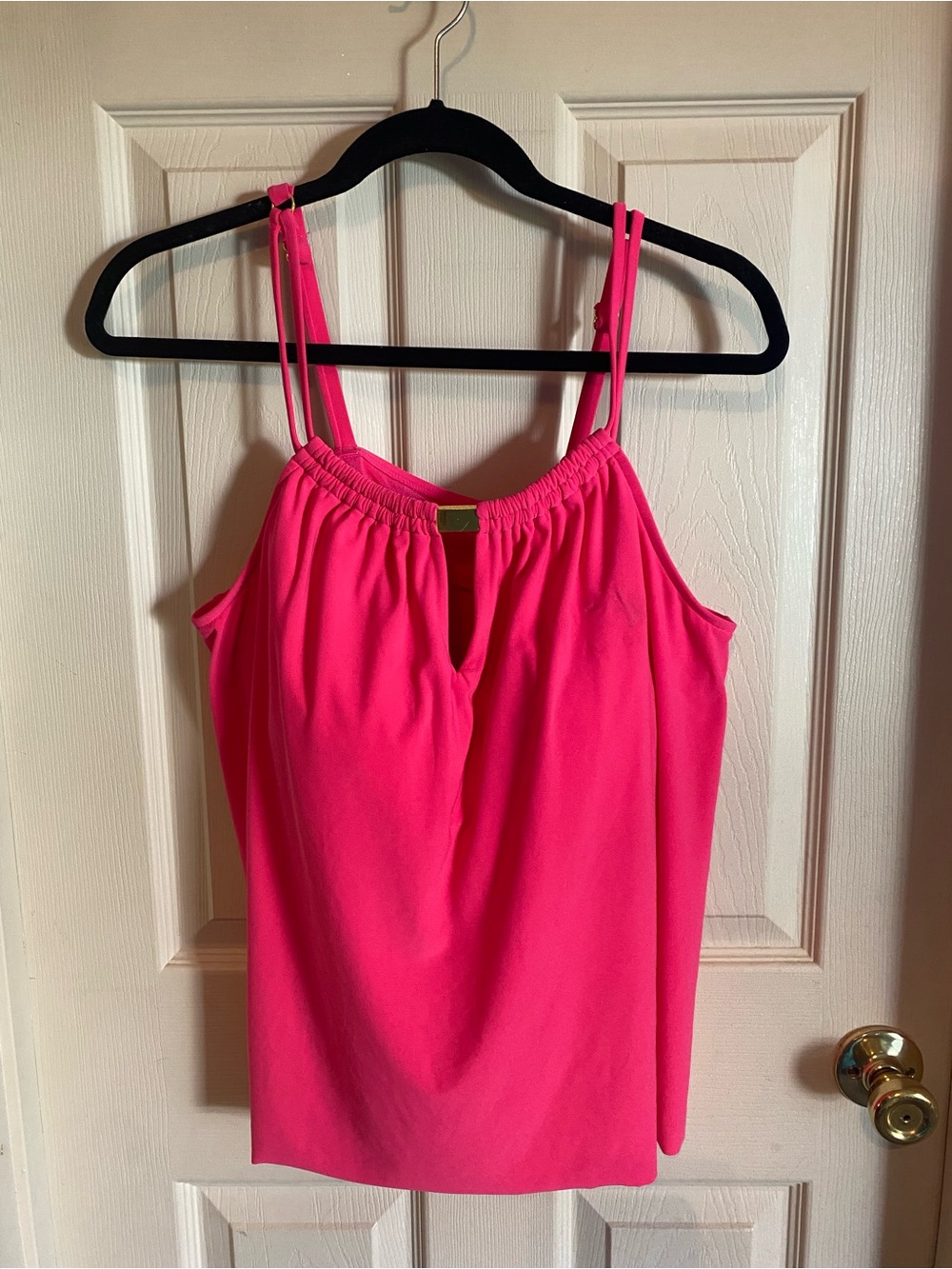 Aqua Green Neon Pink Double-Strap Swim Cami